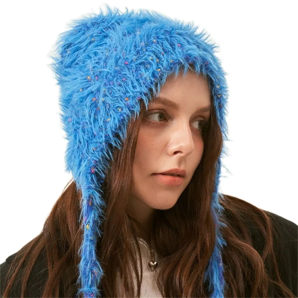 Long Strap Knitted Cap Autumn Winter Street Hip-hop All-match Ear Protection Hats Cool Personality Japanese Niche Beanie Hat